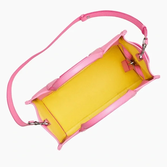 SMALL Marc Jacobs Petite Pink Tote Bag with Textured Leather & Detach Strap - Picture 9 of 13